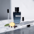 Decant de Yves Saint Laurent Y Eau de Parfum en 3, 5 y 10 ml junto a la botella original de YSL